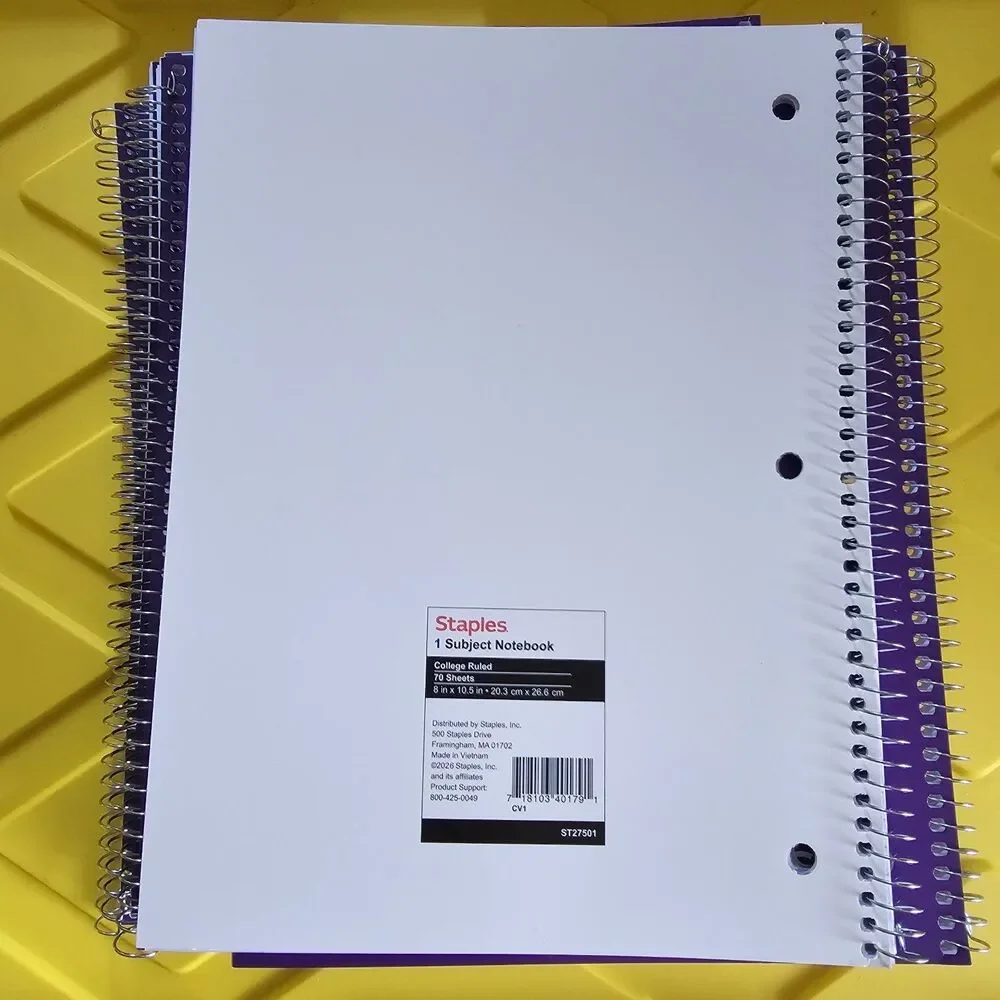 College Ruled 1-Subject Notebook Green 70 Sheets 8 x 10.5 in School Notebook